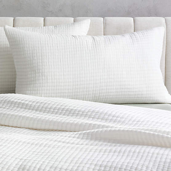 Alto Organic Cotton White King Pillow Shams Set of 2 + Reviews CB2