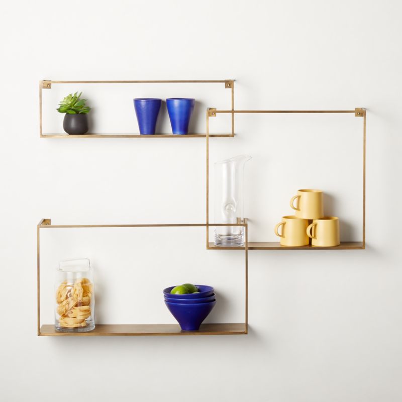 Antiqued Brass Floating Shelves Set of 3 - image 6 of 9