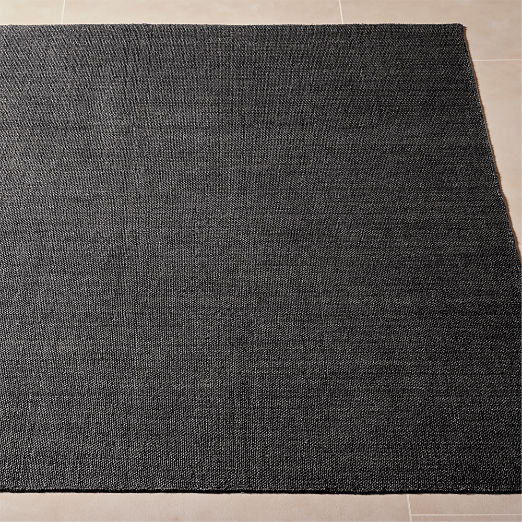 Antos Handwoven Charcoal Linen and Jute Area Rug 8'x10'