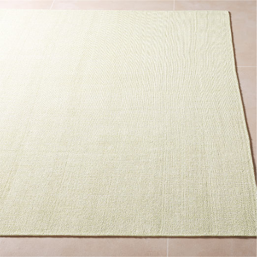 Antos Handwoven Warm White Linen and Jute Area Rug 5'x8'