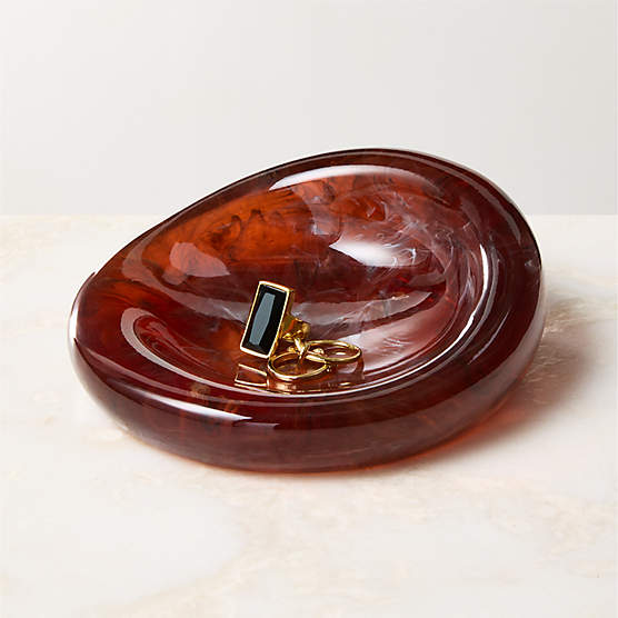 Anya Brown Swirled Resin Catchall Dish