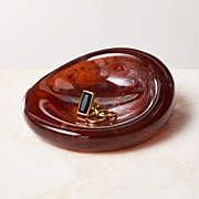 Anya Brown Swirled Resin Catchall Dish + Reviews | CB2