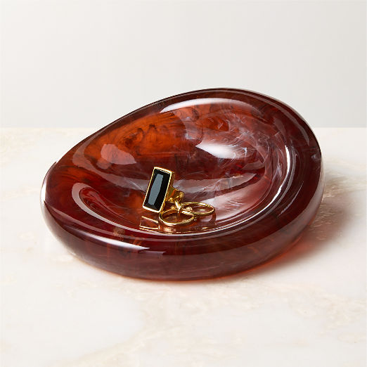 Anya Brown Swirled Resin Catchall Dish