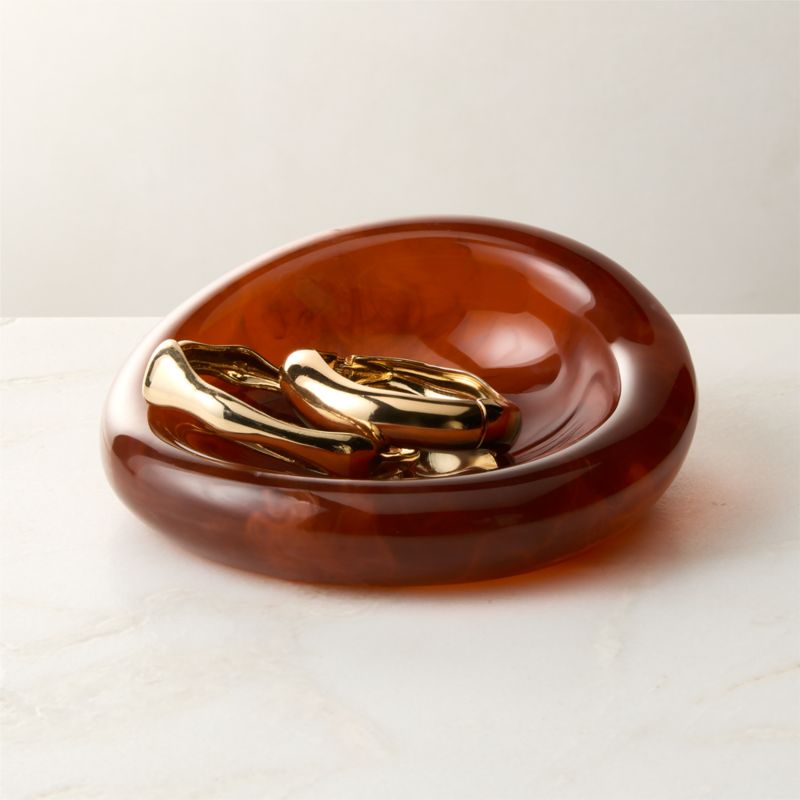 View Anya Brown Swirled Resin Catchall Dish details