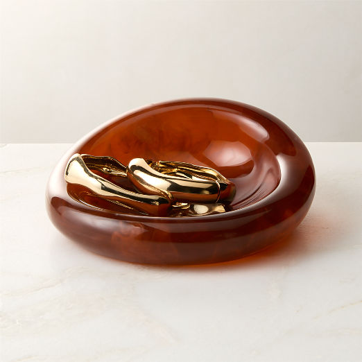Anya Brown Swirled Resin Catchall Dish
