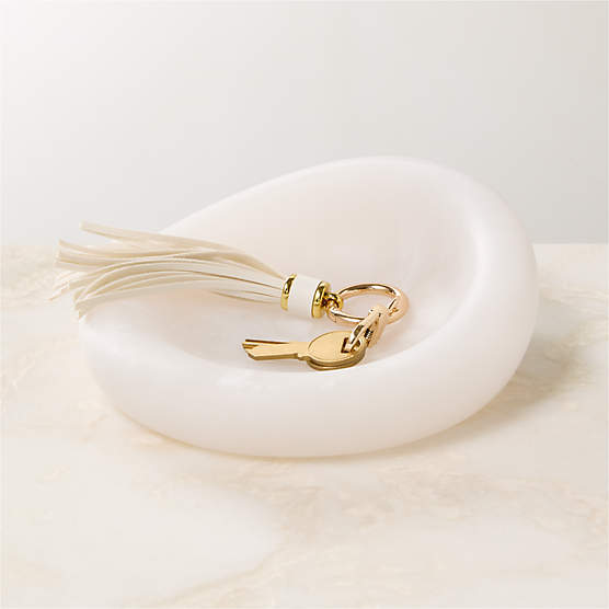 Anya White Swirled Resin Catchall Dish