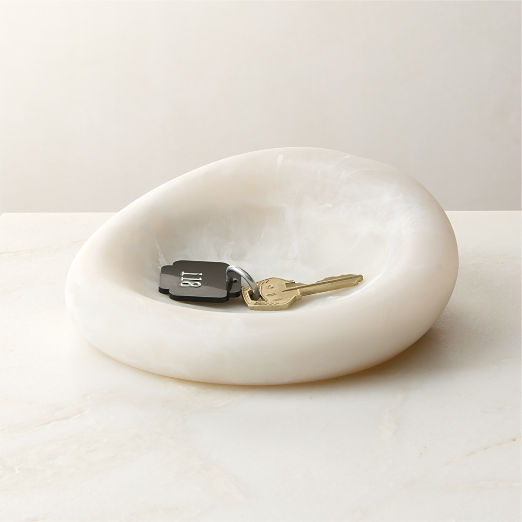 Anya White Swirled Resin Catchall Dish