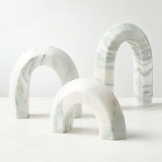 Appia White Marble Arch Sculptures Set of 3