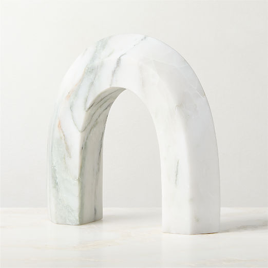 Appia White Marble Arch Sculpture Medium 9"