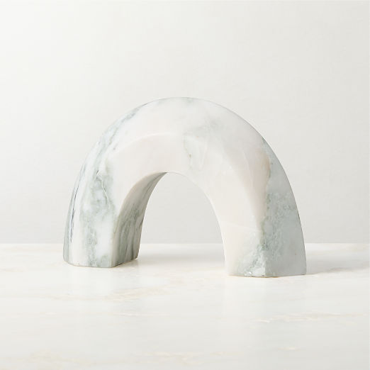 Appia White Marble Arch Sculpture Small 6"