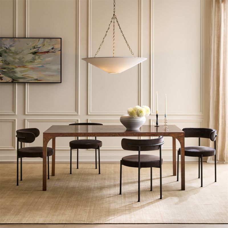 Aqua Virgo 72" Rectangular Dark Burl Wood Dining Table - image 4 of 15