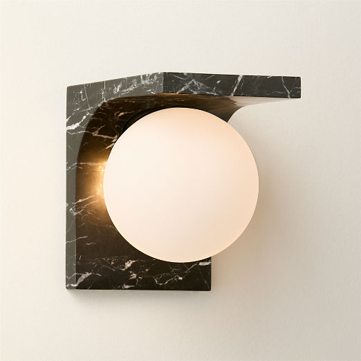 Aqua Virgo Black Marble Wall Sconce Set of 2