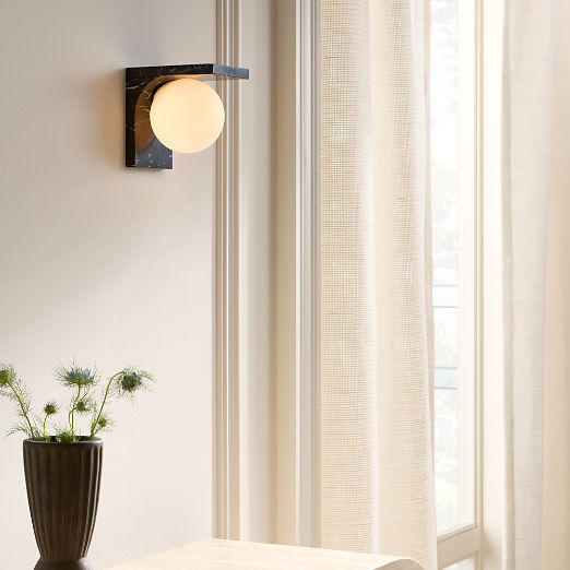 Aqua Virgo Black Marble Wall Sconce Set of 2