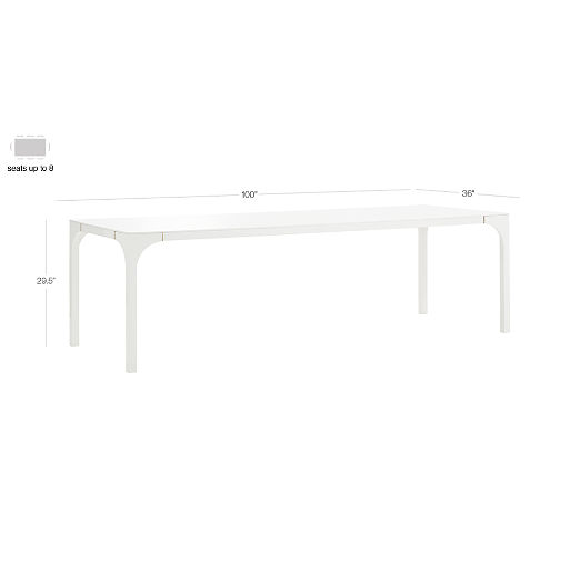 Aqua Virgo 100" Rectangular White Dining Table