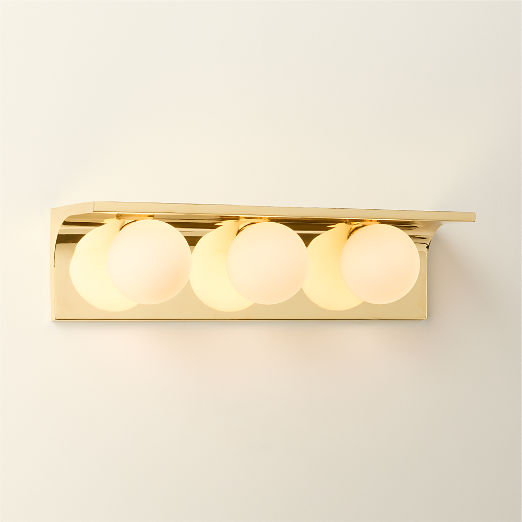 Aqua Virgo Unlacquered Brass 3-Light Wall Sconce