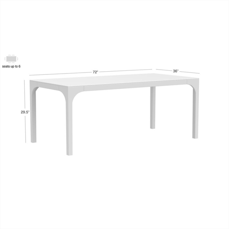 View Aqua Virgo 72" Rectangular White Dining Table - image 3 of 13