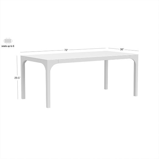 Aqua Virgo 72" Rectangular White Dining Table