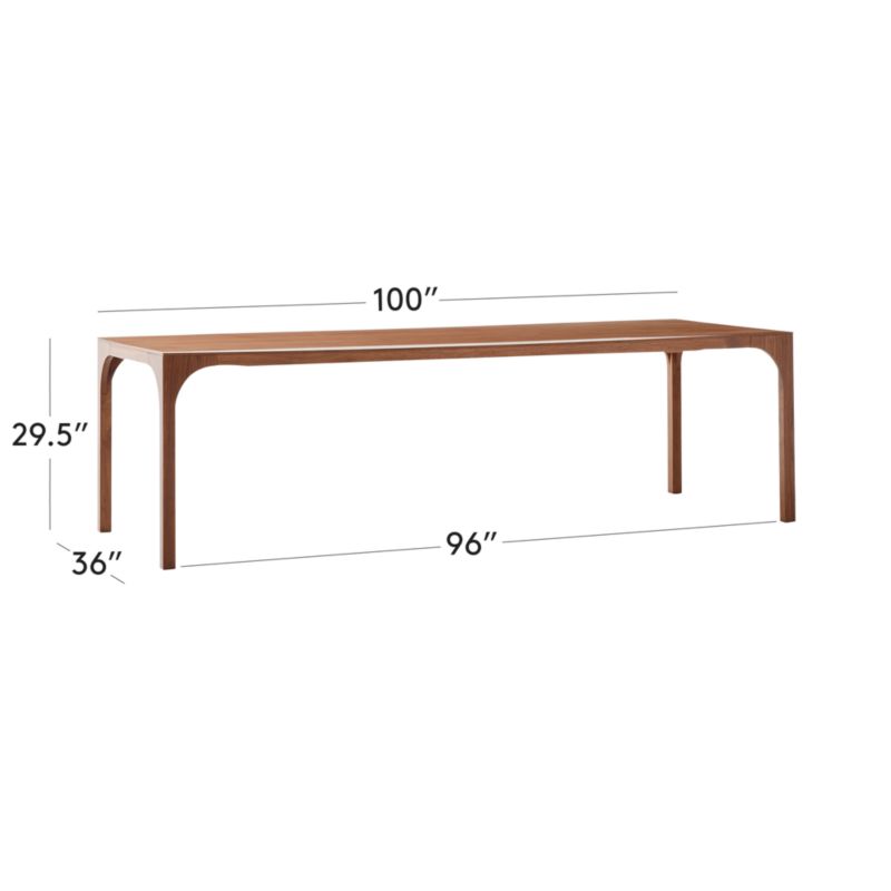 View Aqua Virgo 100" Rectangular Walnut Wood Dining Table - image 3 of 8