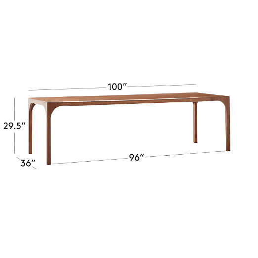 Aqua Virgo 100" Rectangular Walnut Wood Dining Table