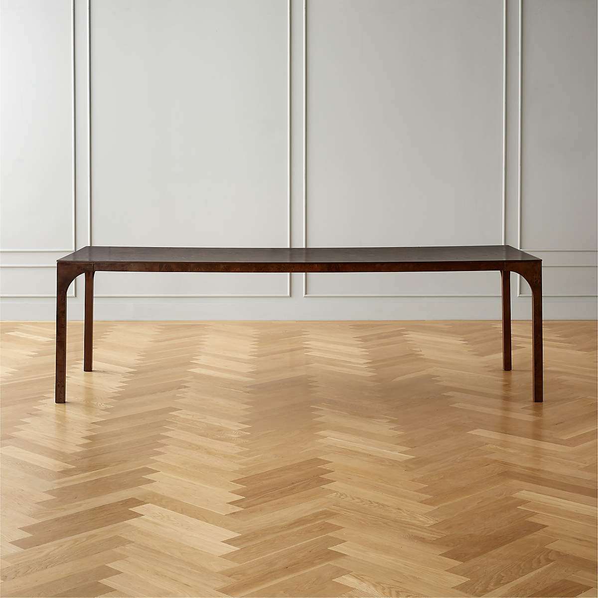 Aqua Virgo Large Dark Burl Wood Dining Table + Reviews CB2