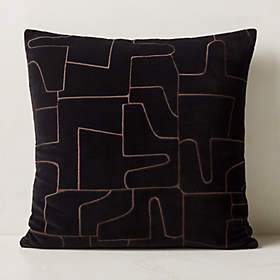 Harlee Round Black Modern Throw Pillow + Reviews | CB2