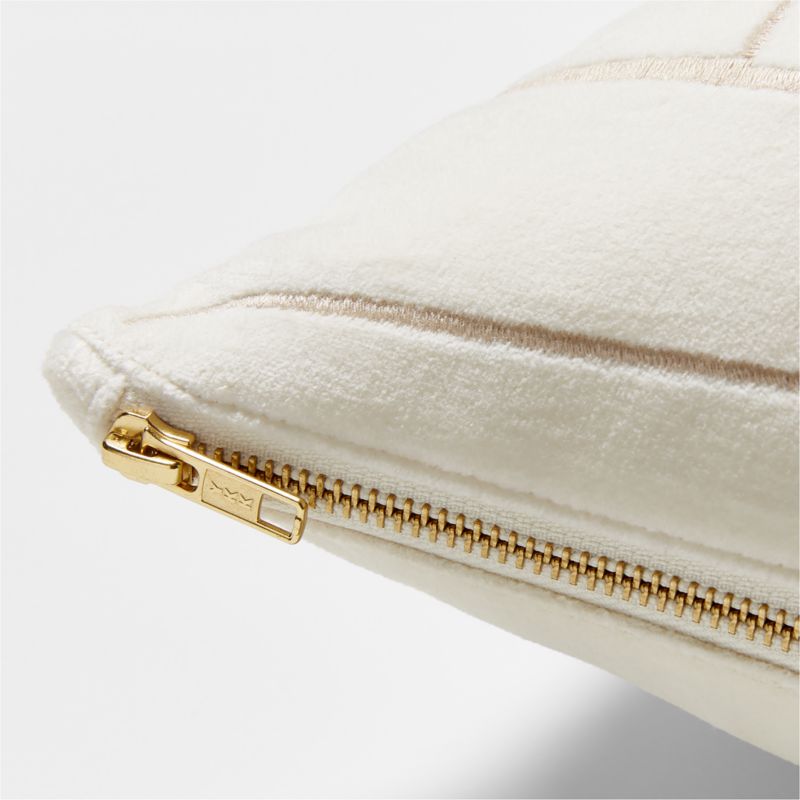 Arabella White Velvet Throw Pillow Cover 23"x23"
