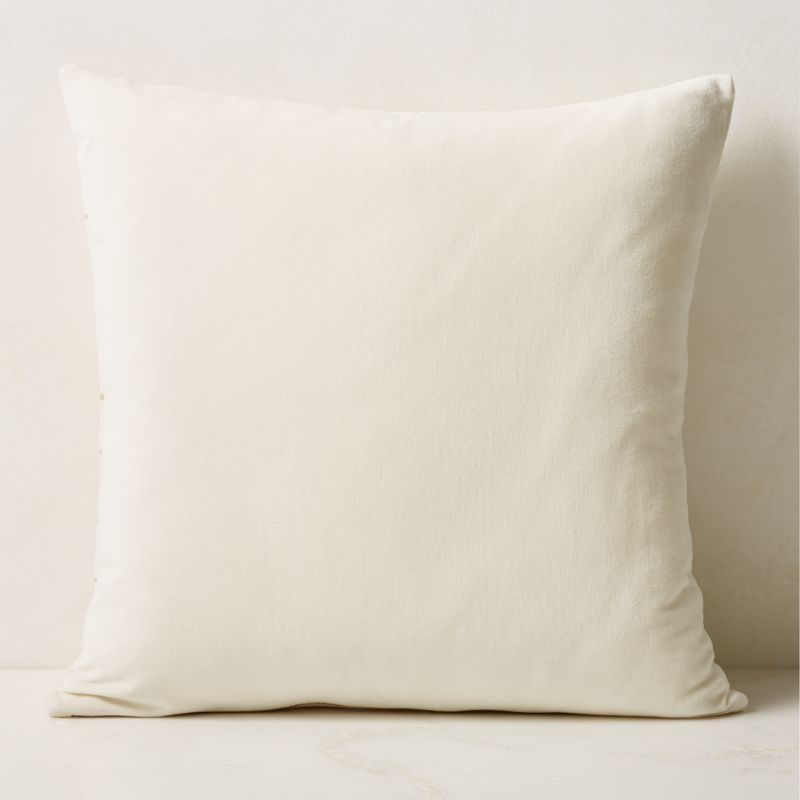 Arabella White Velvet Throw Pillow Cover 23"x23"