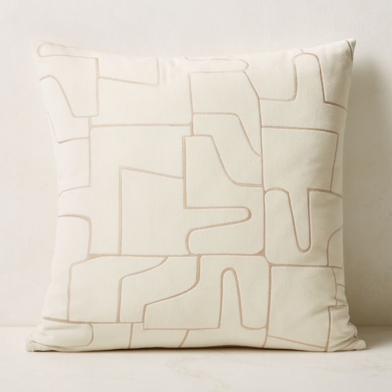 Arabella White Velvet Throw Pillow with Down-Alternative Insert 23'' - image 0 of 4