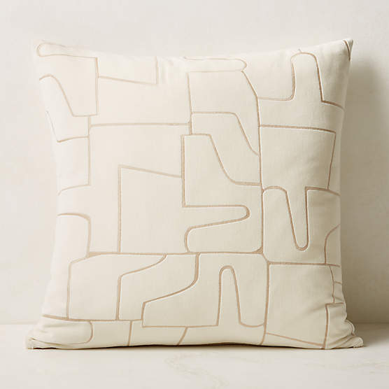 Arabella White Velvet Throw Pillow with Down-Alternative Insert 23''