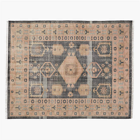 Aracati Navy Blue New Zealand Wool Area Rug 12'x15'