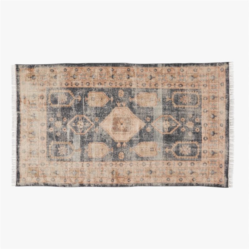 Aracati Navy Blue New Zealand Wool Area Rug 5'x8' - image 0 of 9