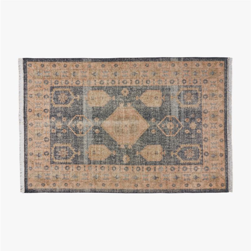 Aracati Navy Blue New Zealand Wool Area Rug 6'x9' - image 0 of 7