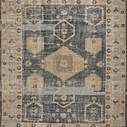 Lavish Hand-Knotted Black Floral Wool Area Rug 8'x10'