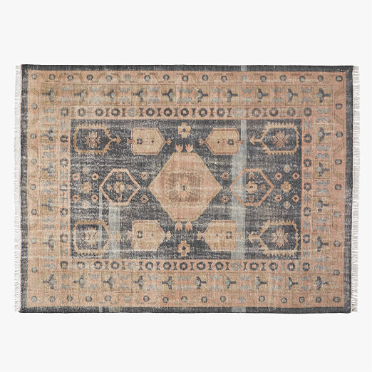 Aracati Navy Blue New Zealand Wool Area Rug 9'x12'