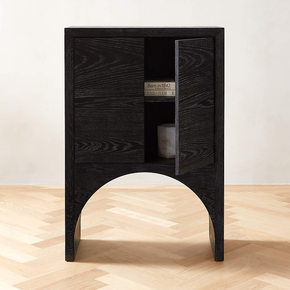 Carbon Brown Burl Wood Entryway Cabinet