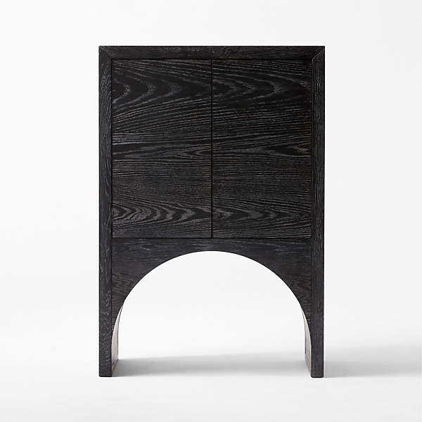 Carbon Brown Burl Wood Entryway Cabinet