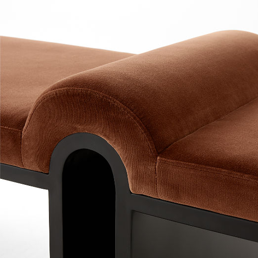 Arc 67.5" Bronze Brown Velvet Bench