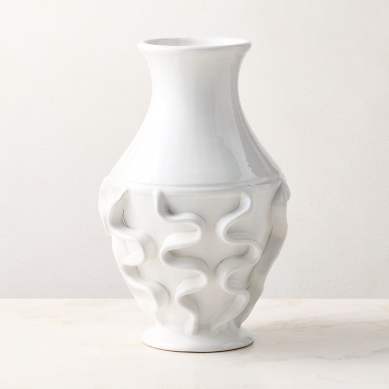 Archetto White Ceramic Vase Large - image 2 of 4