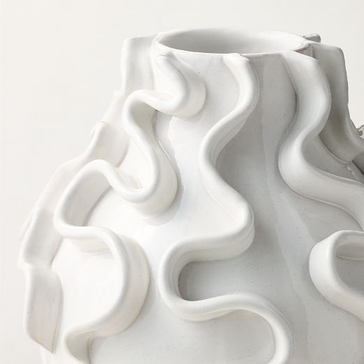 Archetto White Ceramic Vase Small