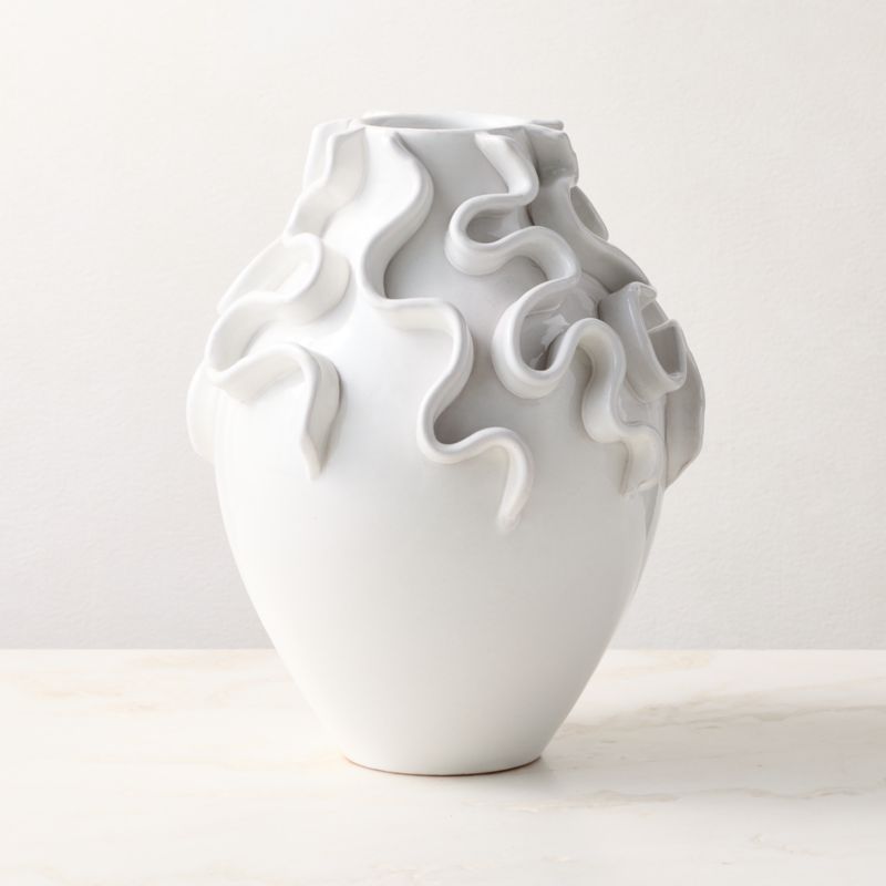 Archetto White Ceramic Vase Small - image 2 of 4