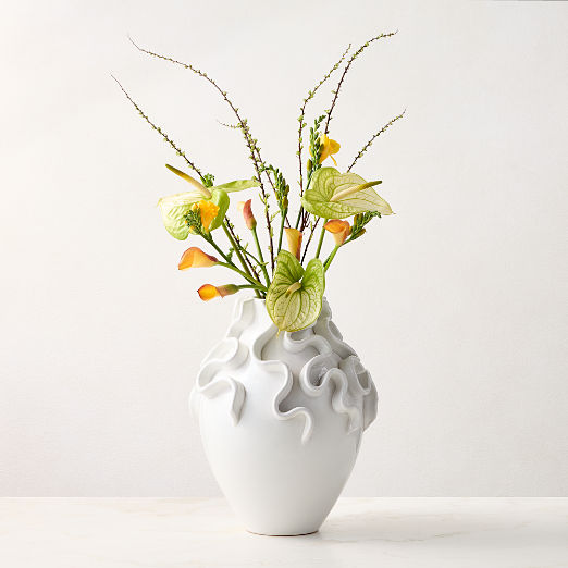 Archetto White Ceramic Vase Small