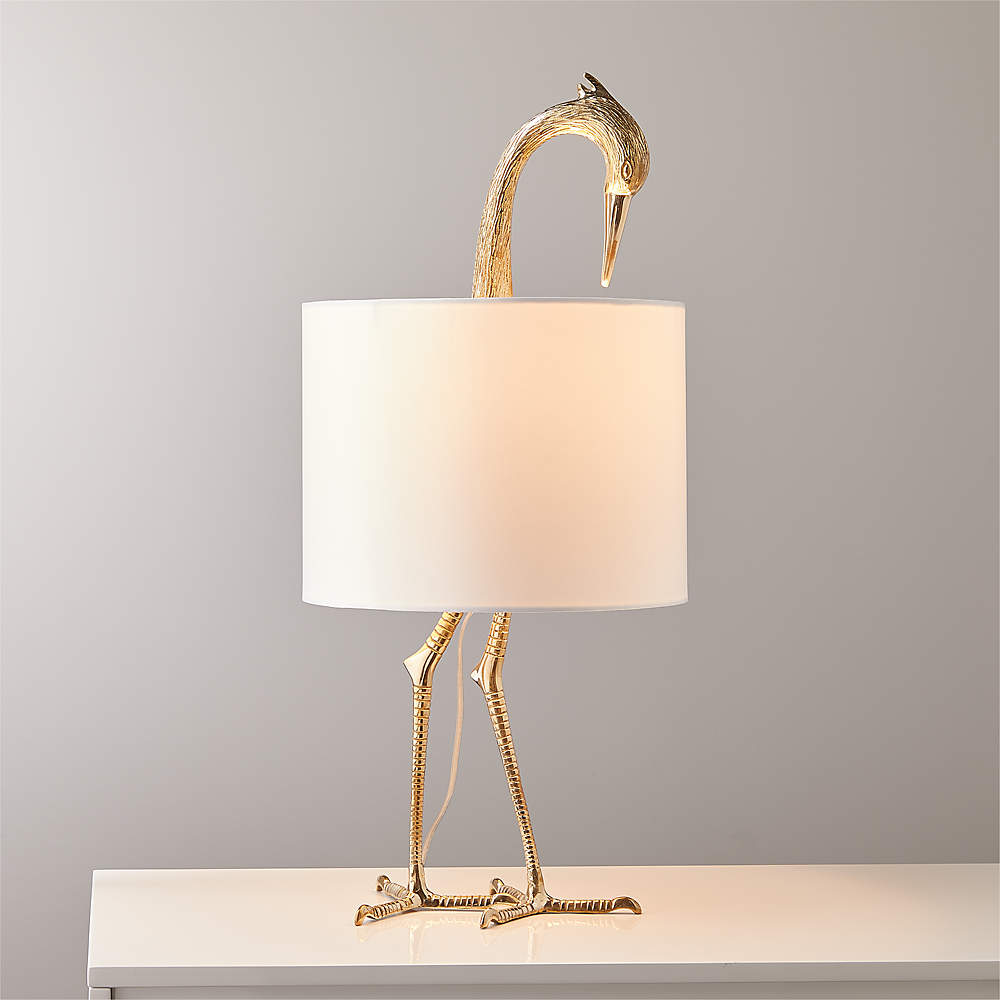 Archibald Brass Bird Table Lamp + Reviews
