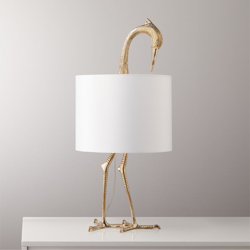 Archibald Brass Bird Table Lamp + Reviews CB2 Canada