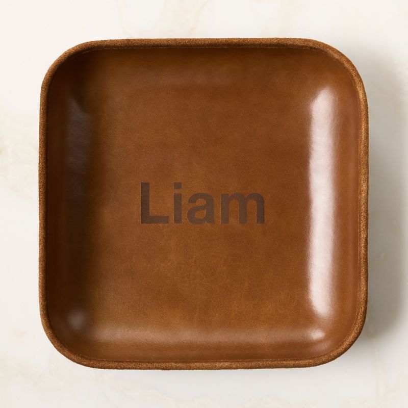 Archivist Leather and Herringbone Square Catchall Dish by Todd Snyder - image 3 of 6