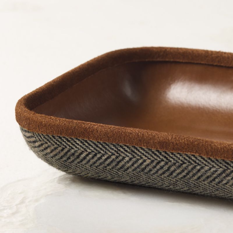 Archivist Leather and Herringbone Rectangular Catchall Dish by Todd Snyder - image 1 of 5