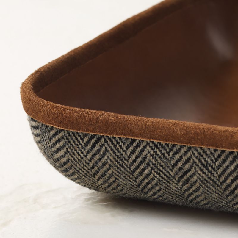 Archivist Leather and Herringbone Square Catchall Dish by Todd Snyder - image 2 of 6