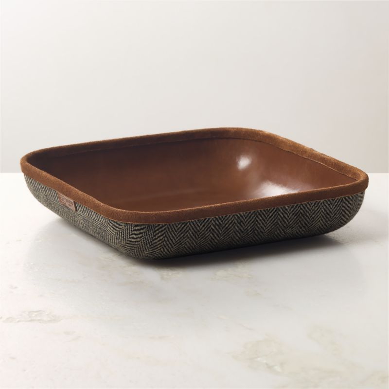 Archivist Leather and Herringbone Square Catchall Dish by Todd Snyder - image 5 of 6