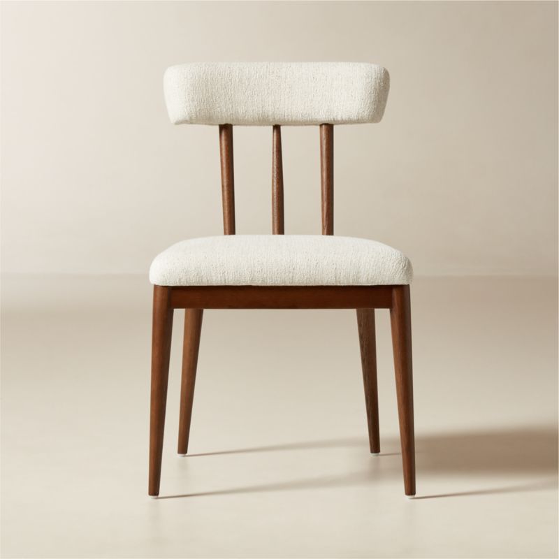 Arcos Oak Wood and Ivory Upholstered Dining Chair - image 0 of 13