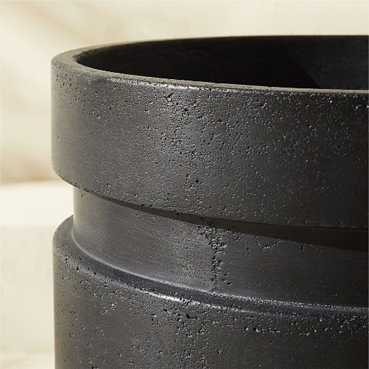 Argo Round Black Cement Indoor/Outdoor Planter Large