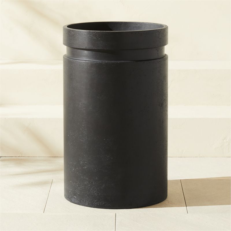 Argo Round Black Cement Indoor/Outdoor Planter Large - image 2 of 5